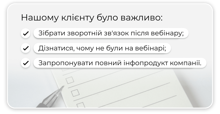 Завдання клієнта для голосового робота Keycall